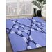 Patterned Denim Blue Rug in Family Room, pat2379blu