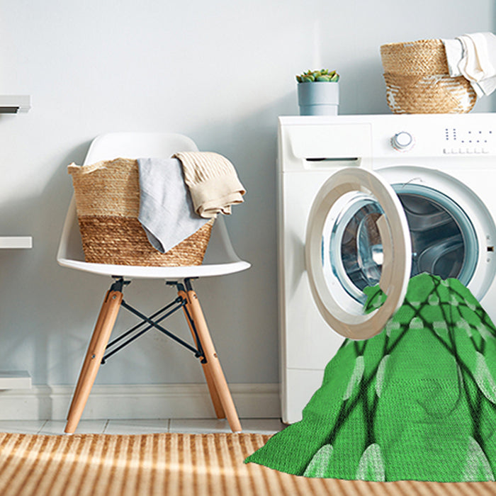 Machine Washable Transitional Neon Green Rug in a Washing Machine, wshpat2379grn