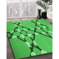 Patterned Neon Green Rug, pat2379grn