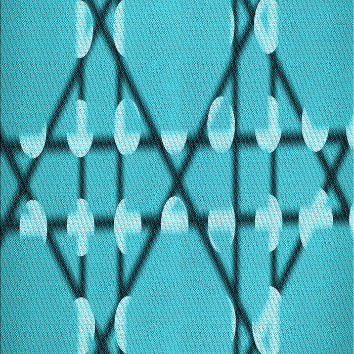 Patterned Bright Cyan Blue Rug, pat2379lblu