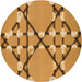 Square Patterned Orange Rug, pat2379org