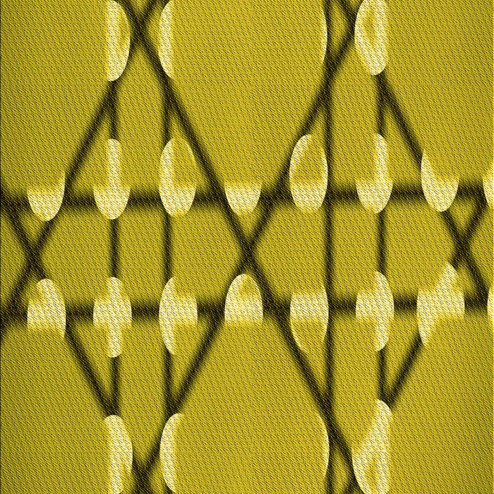 Machine Washable Transitional Dark Yellow Green Rug, wshpat2379yw