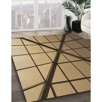 Patterned Metallic Gold Rug, pat238brn