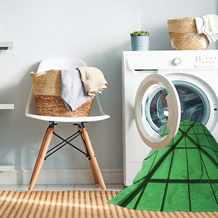 Machine Washable Transitional Green Rug in a Washing Machine, wshpat238grn