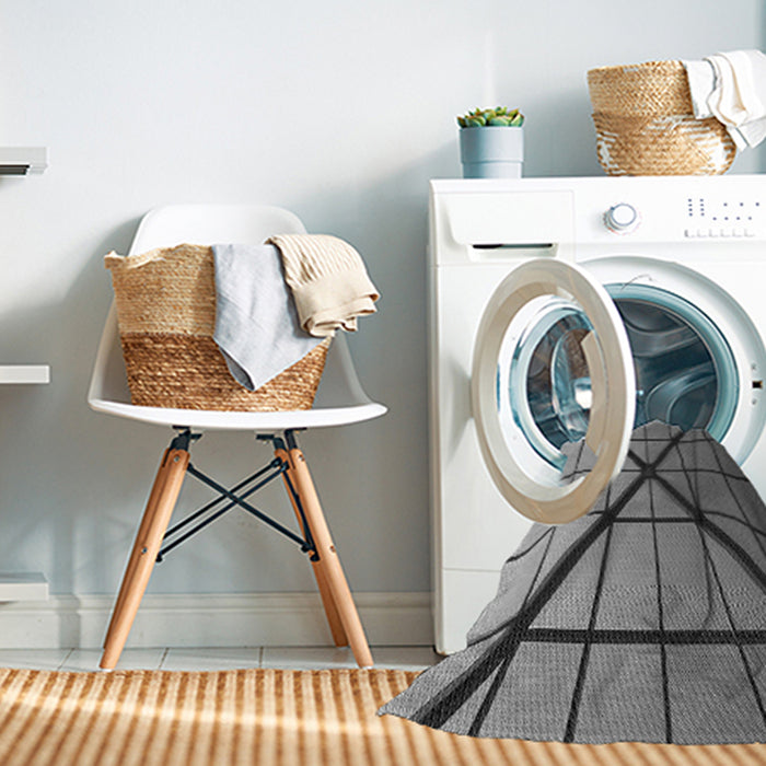 Machine Washable Transitional Dark Gray Rug in a Washing Machine, wshpat238gry