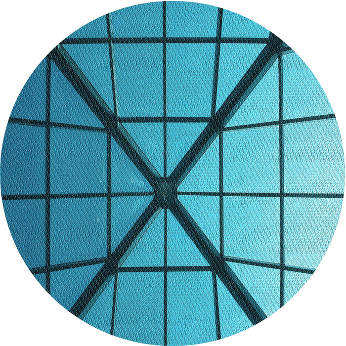 Square Machine Washable Transitional Dark Cyan Green Rug in a Living Room, wshpat238lblu