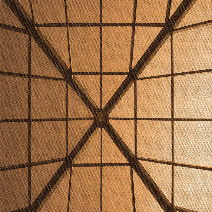 Round Patterned Saddle Brown Rug, pat238org