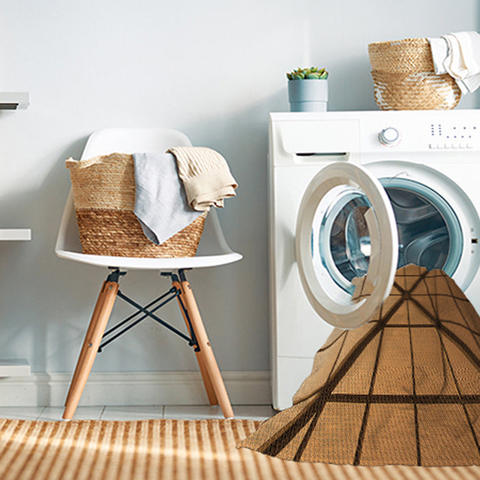 Machine Washable Transitional Saddle Brown Rug in a Washing Machine, wshpat238org