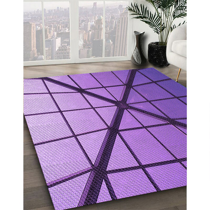 Patterned Amethyst Purple Rug in Family Room, pat238pur