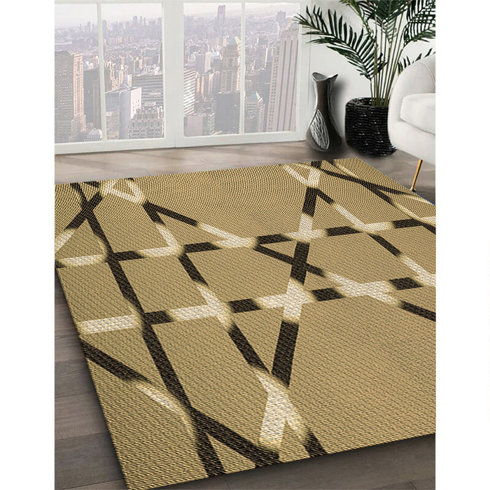 Patterned Oak Brown Rug in Family Room, pat2380brn