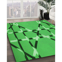 Patterned Neon Green Rug, pat2380grn