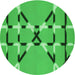 Square Patterned Neon Green Rug, pat2380grn