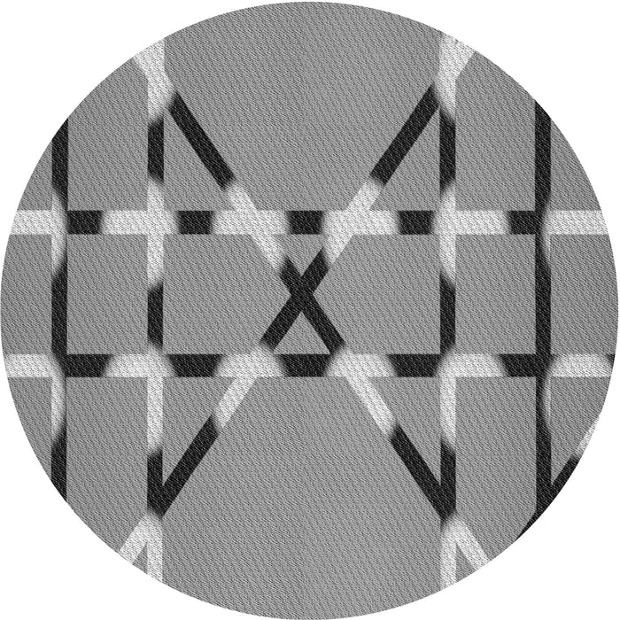 Square Patterned Ash Gray Rug, pat2380gry