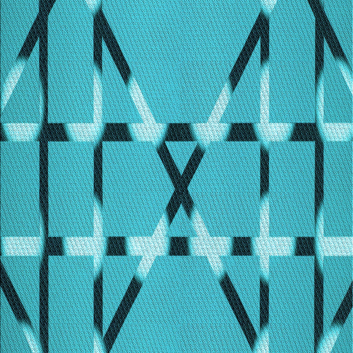 Patterned Bright Cyan Blue Rug, pat2380lblu