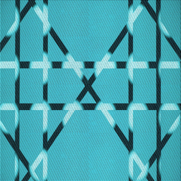 Round Patterned Bright Cyan Blue Rug, pat2380lblu