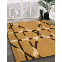 Patterned Mahogany Brown Rug, pat2380org