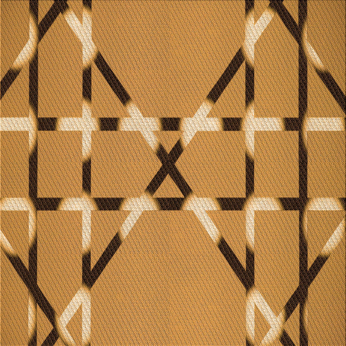 Round Patterned Mahogany Brown Rug, pat2380org