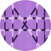 Square Patterned Violet Purple Rug, pat2380pur