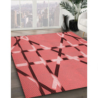 Patterned Red Rug, pat2380rd