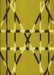 Patterned Dark Yellow Green Rug, pat2380yw