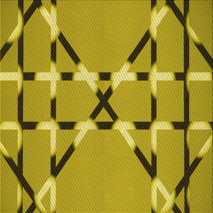 Round Patterned Dark Yellow Green Rug, pat2380yw