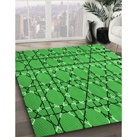 Patterned Green Rug, pat2381grn