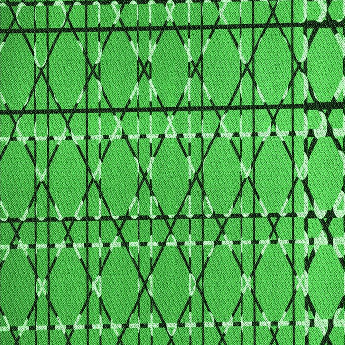 Machine Washable Transitional Green Rug, wshpat2381grn