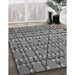 Patterned Dark Gray Rug in Family Room, pat2381gry