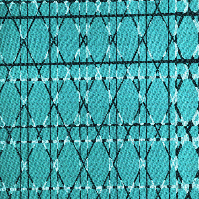 Machine Washable Transitional Dark Cyan Green Rug, wshpat2381lblu