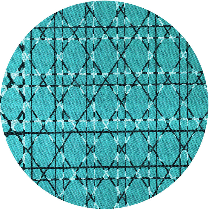 Square Patterned Dark Cyan Green Rug, pat2381lblu