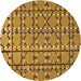 Square Patterned Saddle Brown Rug, pat2381org