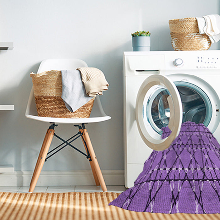 Machine Washable Transitional Purple Rug in a Washing Machine, wshpat2381pur