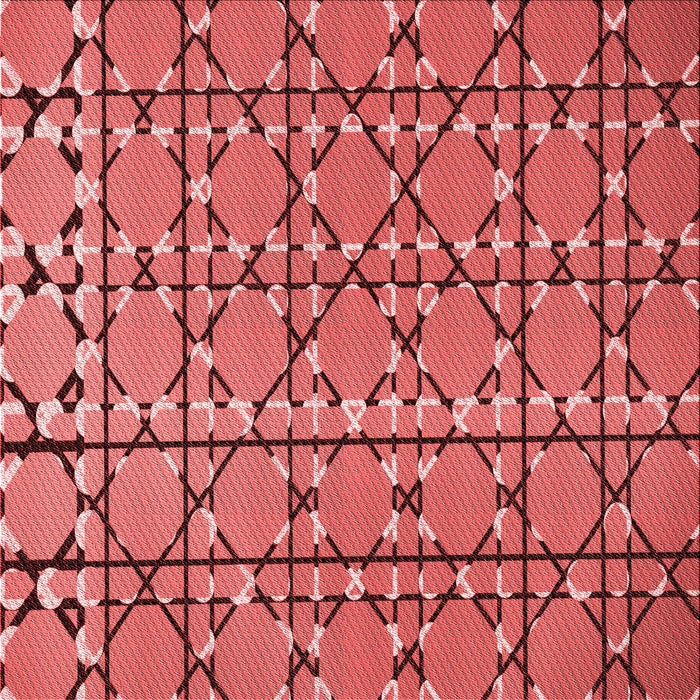 Round Patterned Red Rug, pat2381rd