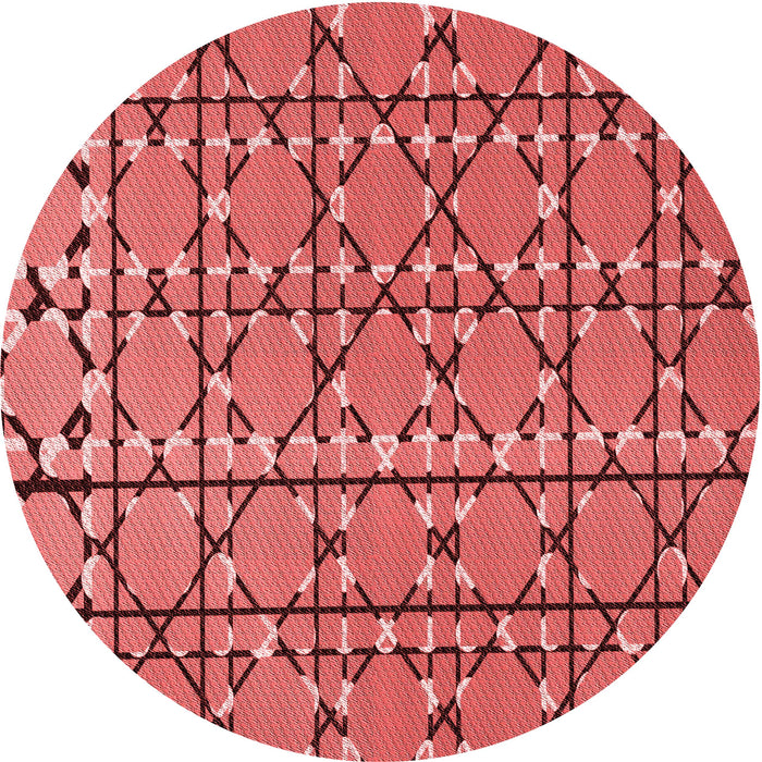 Square Patterned Red Rug, pat2381rd