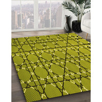 Patterned Olive Green Rug, pat2381yw