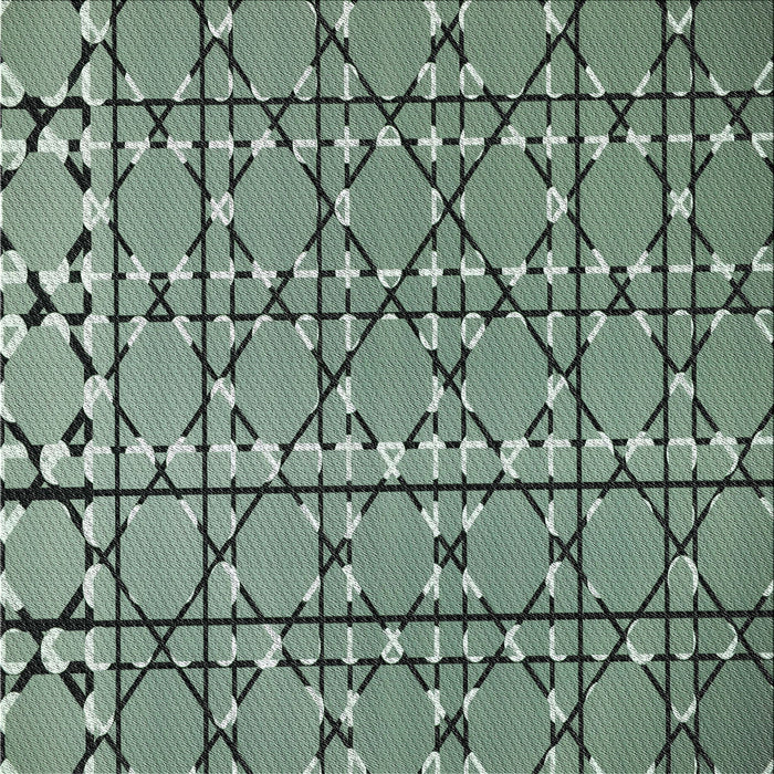 Square Patterned Forest Green Novelty Rug, pat2381