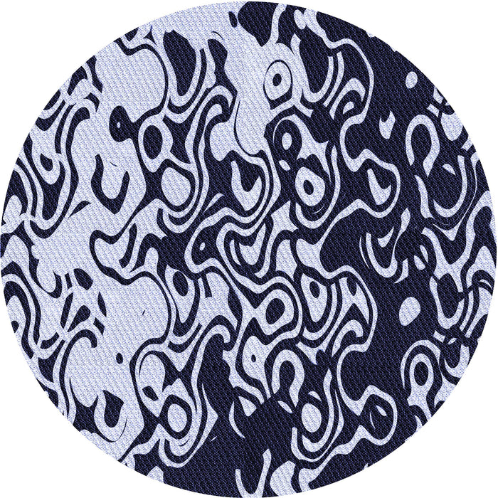 Square Patterned Night Blue Rug, pat2382blu