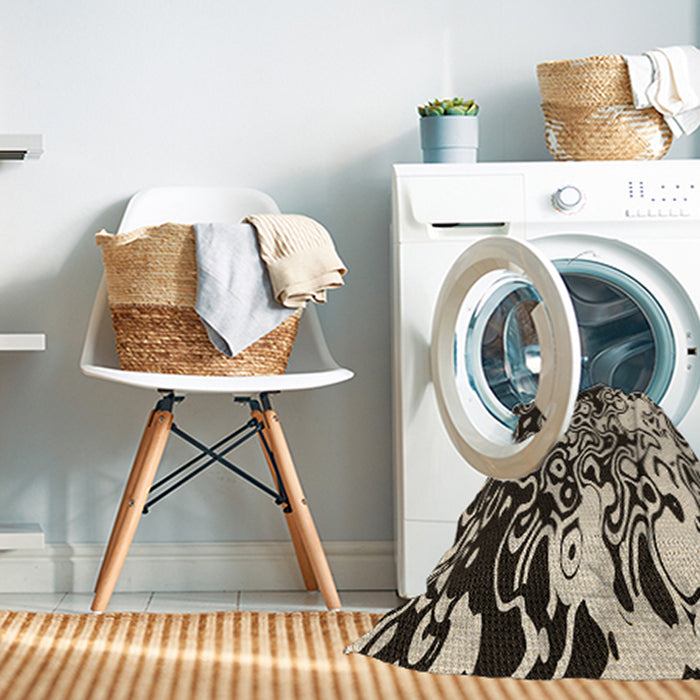 Machine Washable Transitional Midnight Gray Rug in a Washing Machine, wshpat2382brn