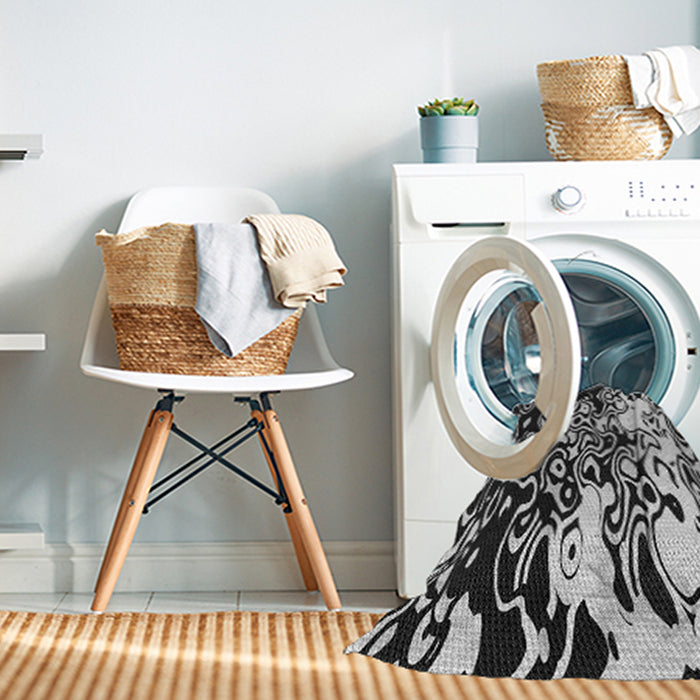 Machine Washable Transitional Midnight Gray Rug in a Washing Machine, wshpat2382gry