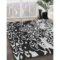 Patterned Midnight Gray Rug, pat2382gry