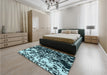 Patterned Blue Rug in a Bedroom, pat2382lblu