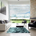 Square Patterned Blue Rug in a Living Room, pat2382lblu