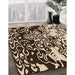 Patterned Black Brown Rug in Family Room, pat2382org