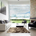 Square Patterned Black Brown Rug in a Living Room, pat2382org