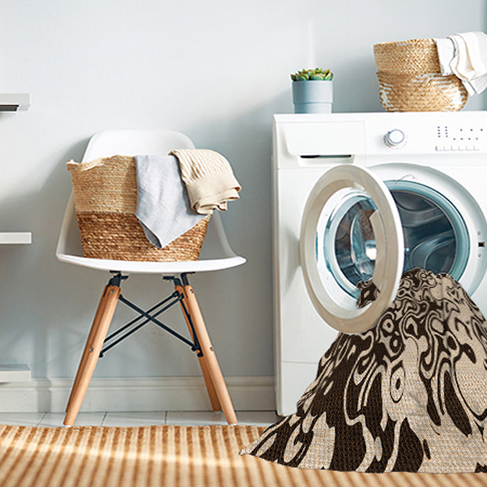 Machine Washable Transitional Black Brown Rug in a Washing Machine, wshpat2382org