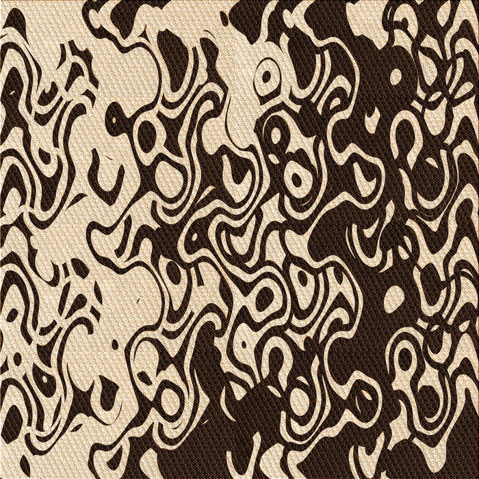 Round Patterned Black Brown Rug, pat2382org