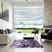 Square Patterned Dark Purple Rug in a Living Room, pat2382pur