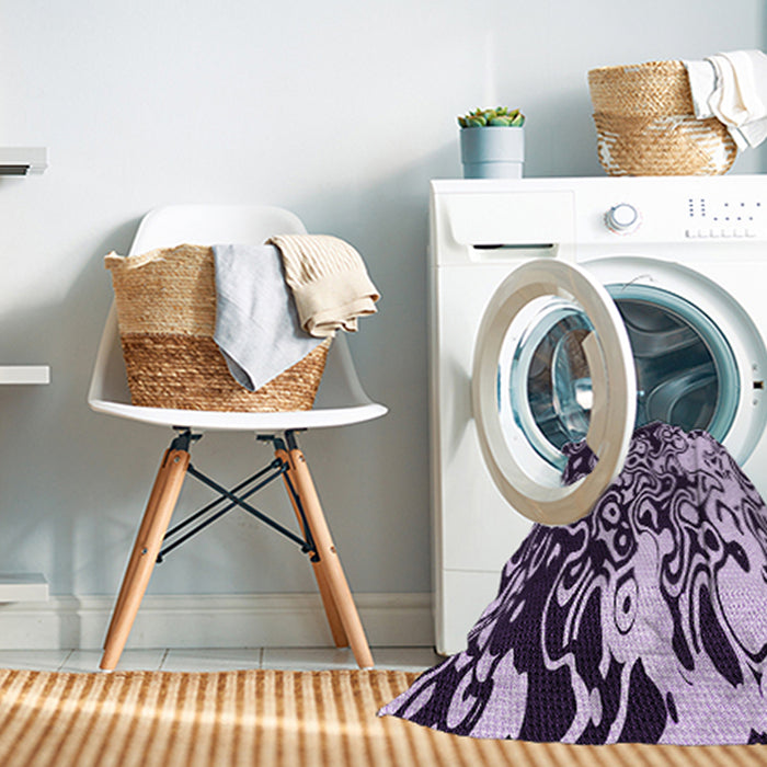 Machine Washable Transitional Dark Purple Rug in a Washing Machine, wshpat2382pur