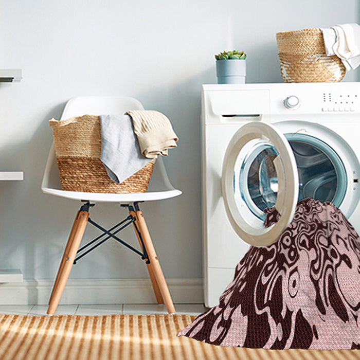 Machine Washable Transitional Pink Rug in a Washing Machine, wshpat2382rd