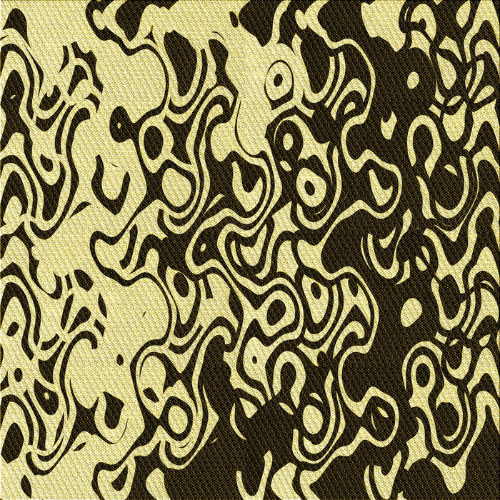 Round Patterned Black Brown Rug, pat2382yw